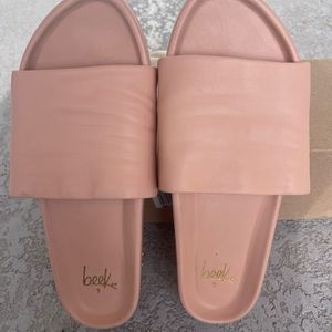 Beek Pelican Leather Platform Sandal in Blush